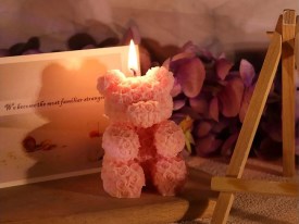 Molde silicona osito grande rosas